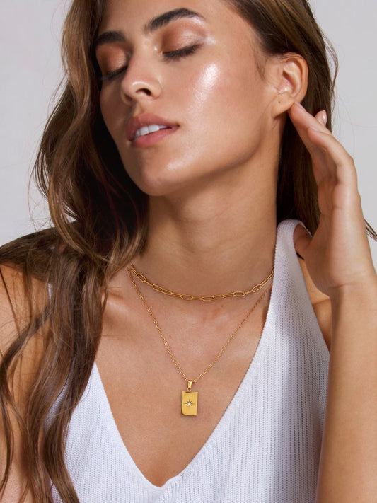 Star Burst Double-Layered Necklace