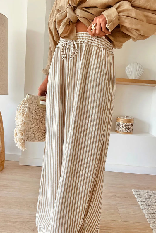 Plus Striped Wide Leg Pants