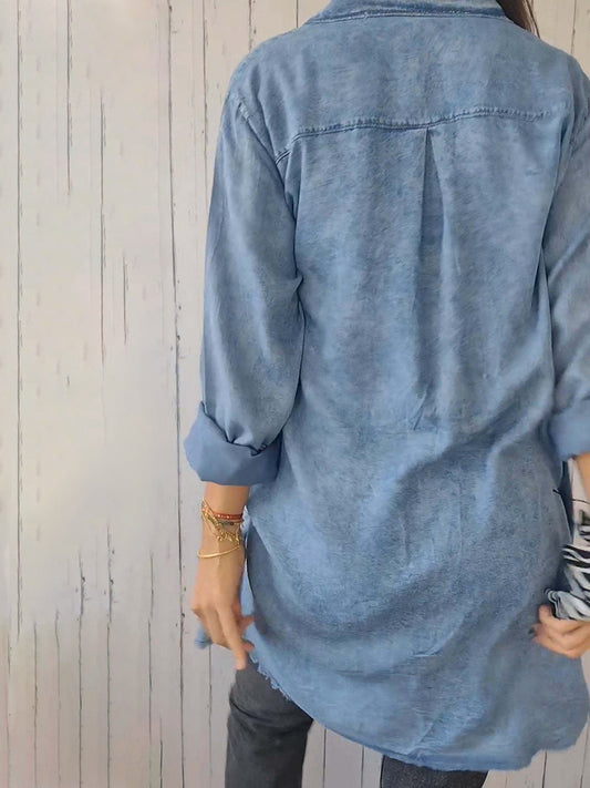 Rugged Raw Hem Button Up