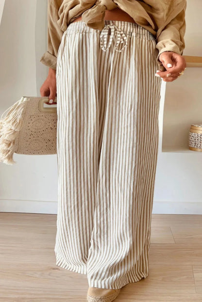 Plus Striped Wide Leg Pants