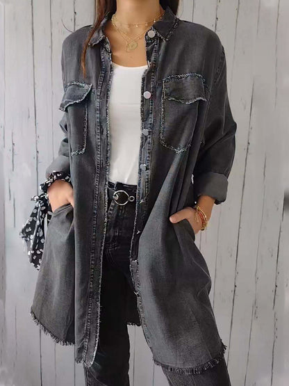 Rugged Raw Hem Button Up