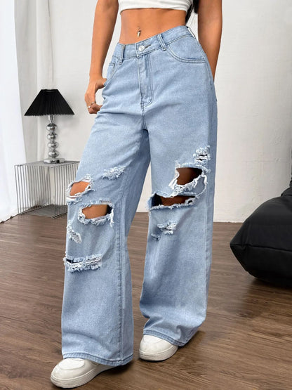 Distress Me Wide Leg Jeans