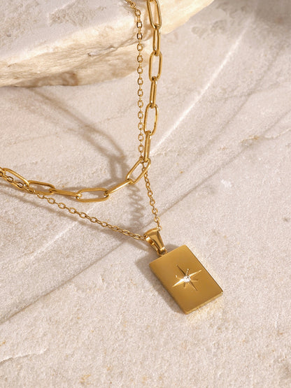 Star Burst Double-Layered Necklace