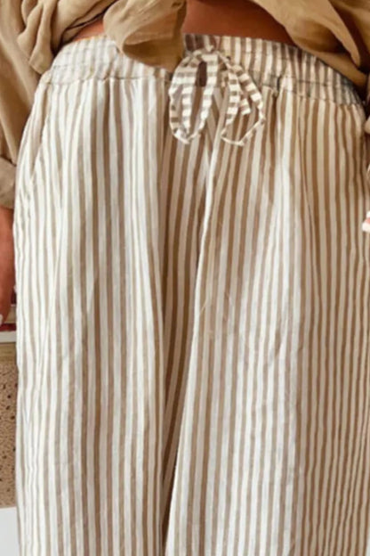 Plus Striped Wide Leg Pants