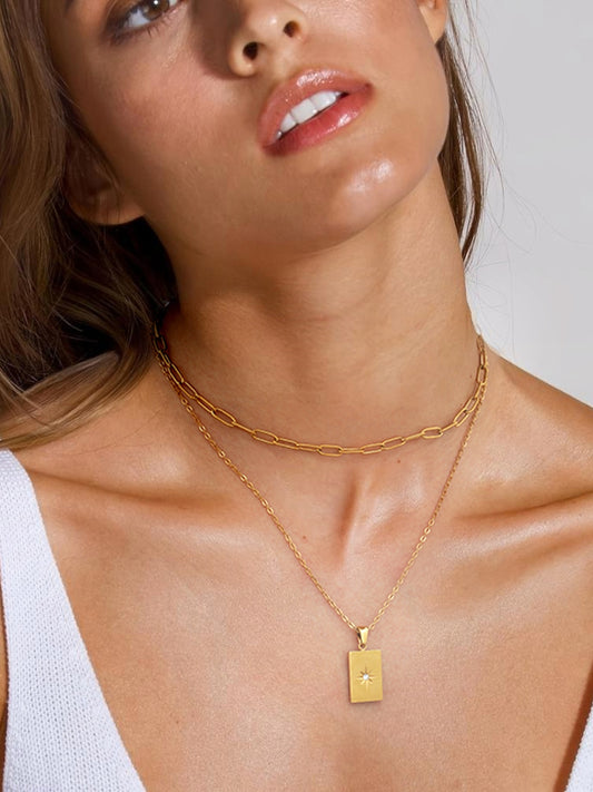 Star Burst Double-Layered Necklace