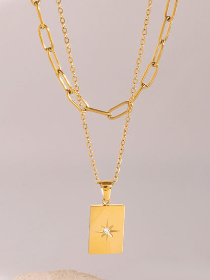 Star Burst Double-Layered Necklace