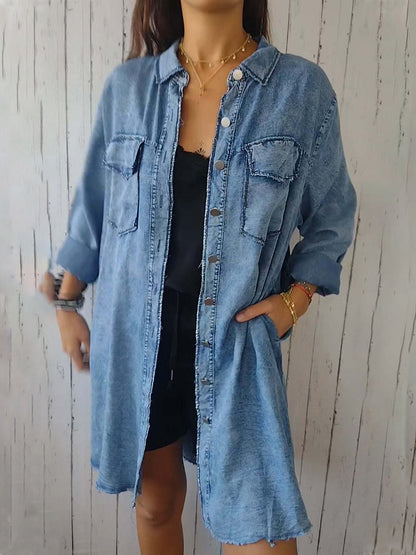 Rugged Raw Hem Button Up